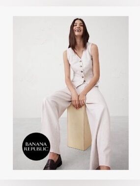 Banana Linen-Blend Classic Vest